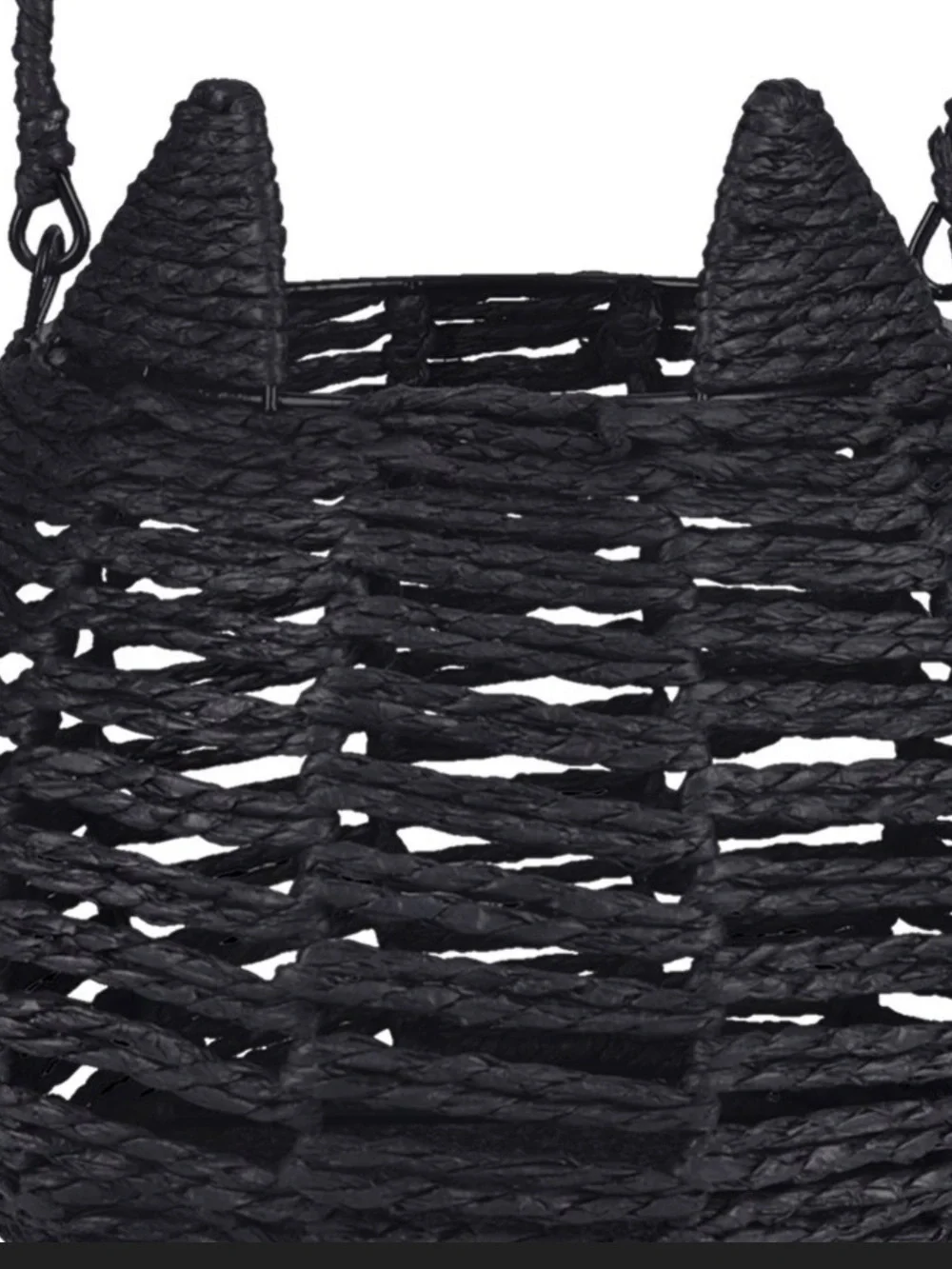 New! Woven Open-Weave Black Cat Basket with Handle Target Bullseye Playground